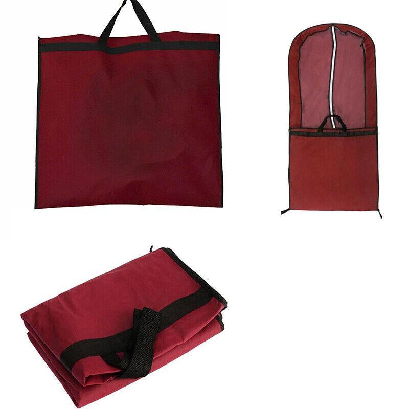 Wedding Dress Garment Bag 180cm Long Bridal Gown Storage Dustproof Cover Zipper - Red 3