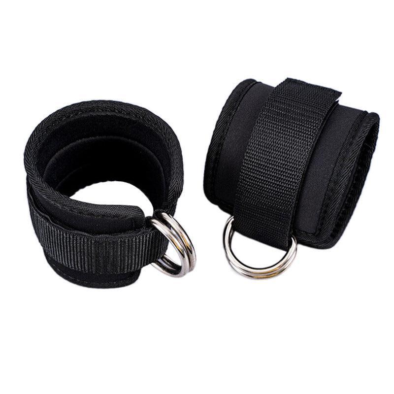 2PCS Weight Lifting Ankle D-Ring Strap Pulley Cable Kickbacks Attachment Gym Leg - Black 7