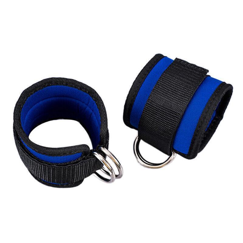 2PCS Weight Lifting Ankle D-Ring Strap Pulley Cable Kickbacks Attachment Gym Leg - Blue 8