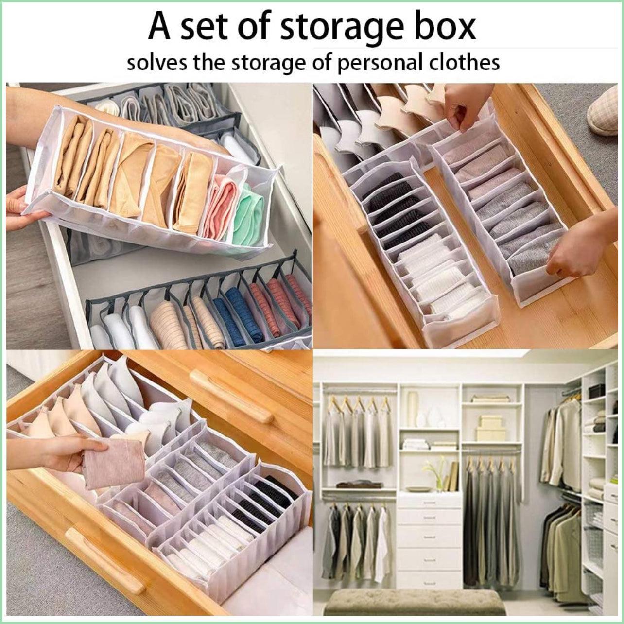 Foldable Drawer Organizer Divider Bra Sock Underwear Storage Closet Wardrobe - White Set of 3 Different Sizes 5