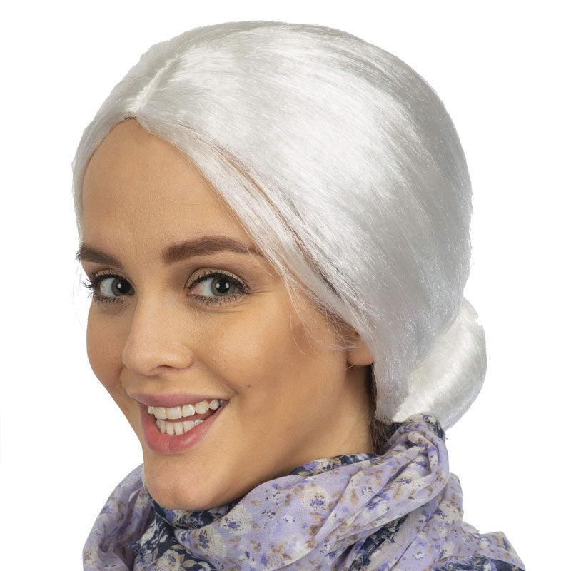 1X Grandma Wig Old Lady Woman White Granny Mother Dress Up Costume Party 3