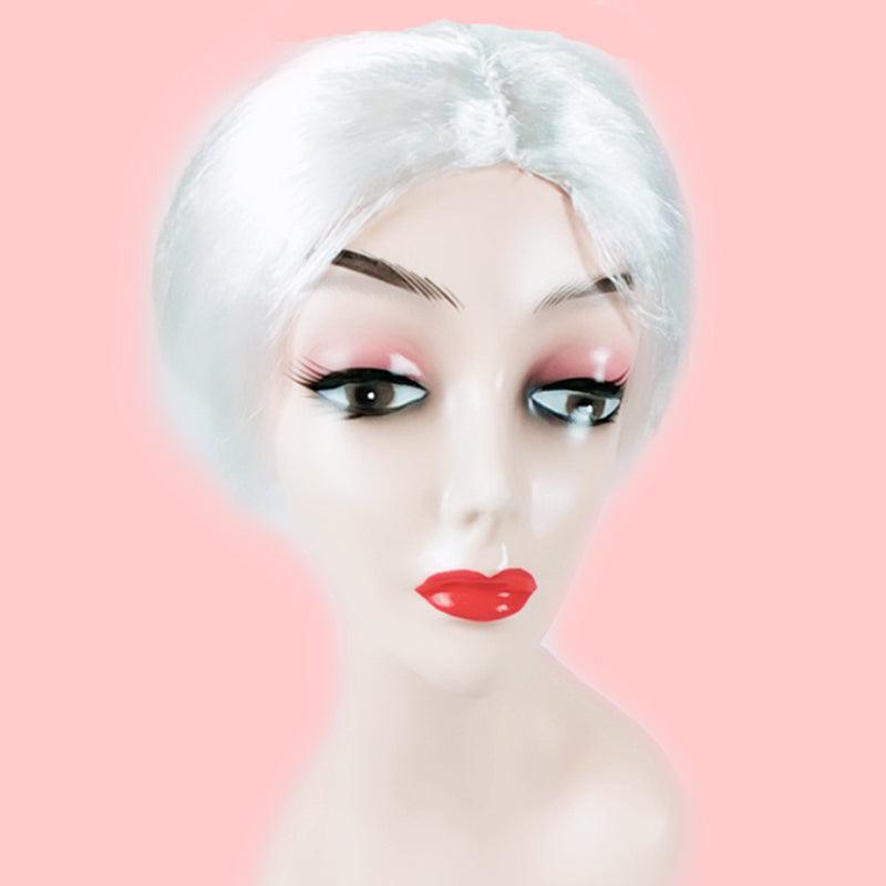 1X Grandma Wig Old Lady Woman White Granny Mother Dress Up Costume Party 5