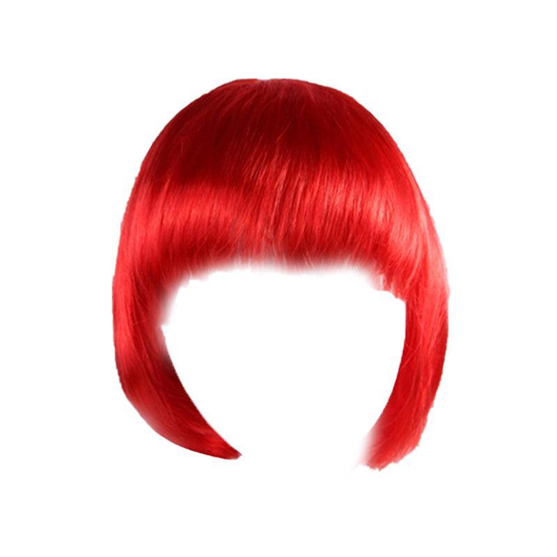 Short Bob Wig with Bangs for Women Synthetic Cosplay Party Hair in 14 Colours - Dark Pink 8