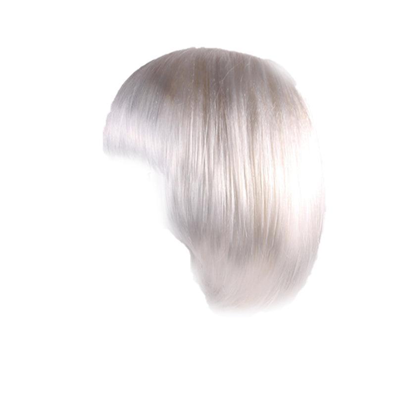 Short Bob Wig with Bangs for Women Synthetic Cosplay Party Hair in 14 Colours - White 12