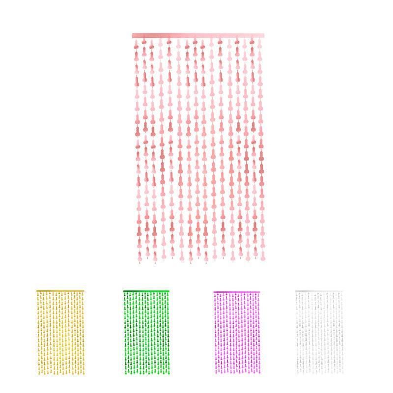 Metallic Tinsel Curtain 2m x 1m Hens Party Backdrop Foil Fringe Hanging Decor - Purple