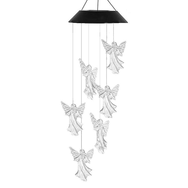 Colour Changing Wind Chimes LED Light Hanging Decor Outdoor Solar Powered Garden - Dogs 8