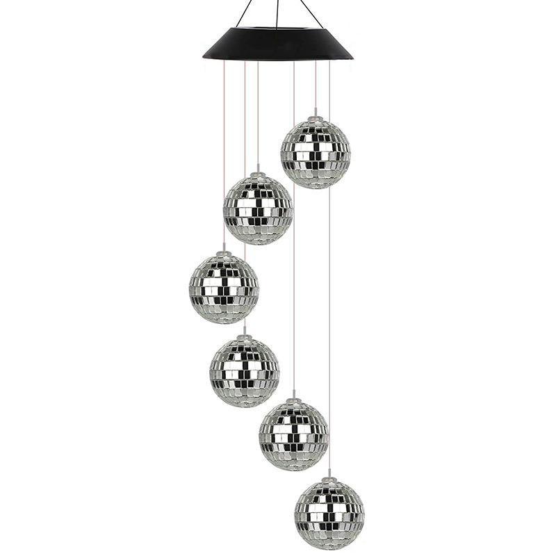 Colour Changing Wind Chimes LED Light Hanging Decor Outdoor Solar Powered Garden - Dogs 9