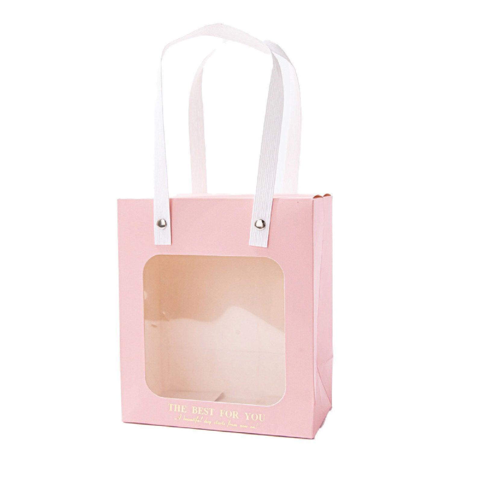 20pcs Translucent Gift Bags Packaging Tote Birthday Party Favors Candy Bags - Pink-M Size 8