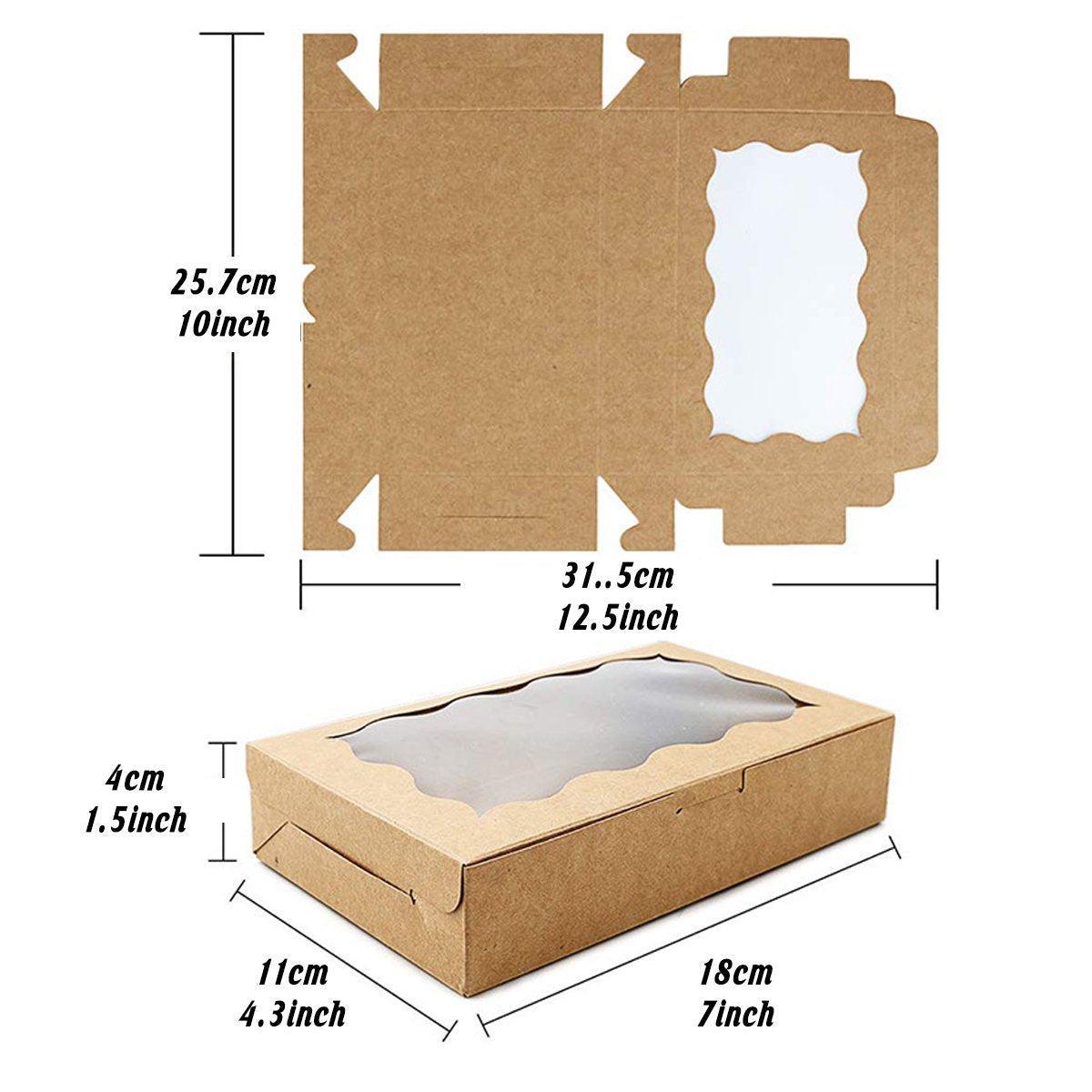 50pcs Rectangular Kraft Paper Window Box Gift Packaging Boxes Party Favors - Khaki 3