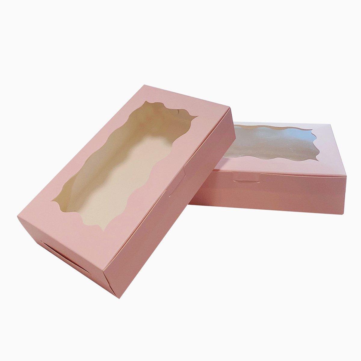 50pcs Rectangular Kraft Paper Window Box Gift Packaging Boxes Party Favors - Khaki 9