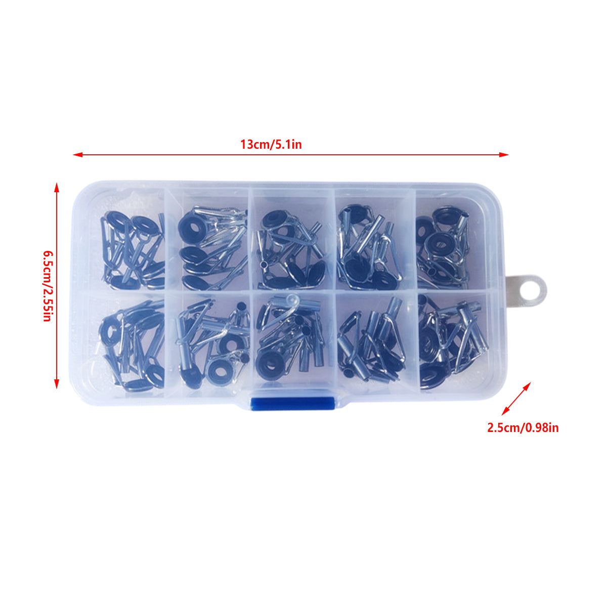50pcs Fishing Rod Guide Tip Repair Kit Set Rings Guide Replacement Parts Tools 3