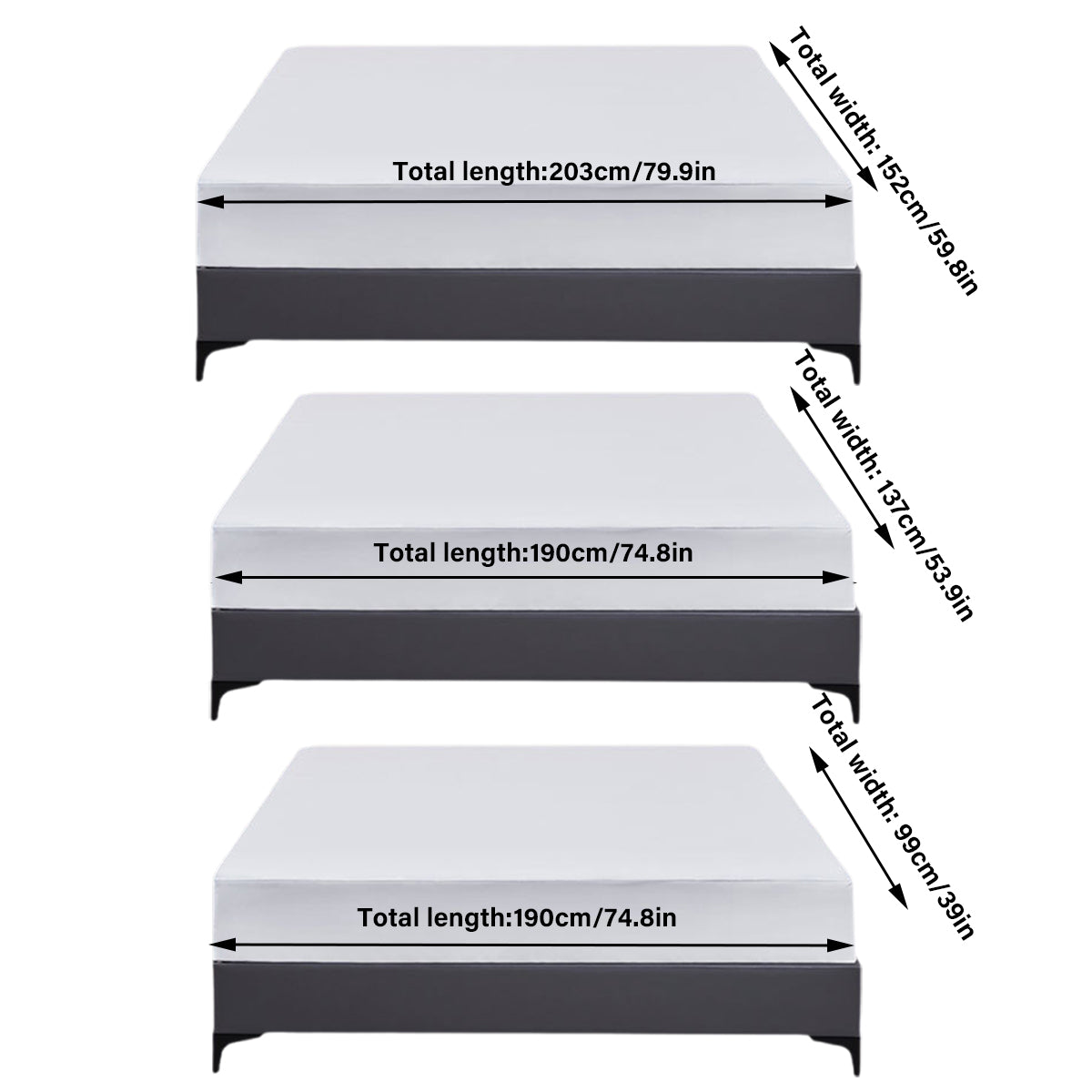 Waterproof Mattress Protector Fitted Sheet Bed Cover for Single King Single Double Queen - 137x190cm 3