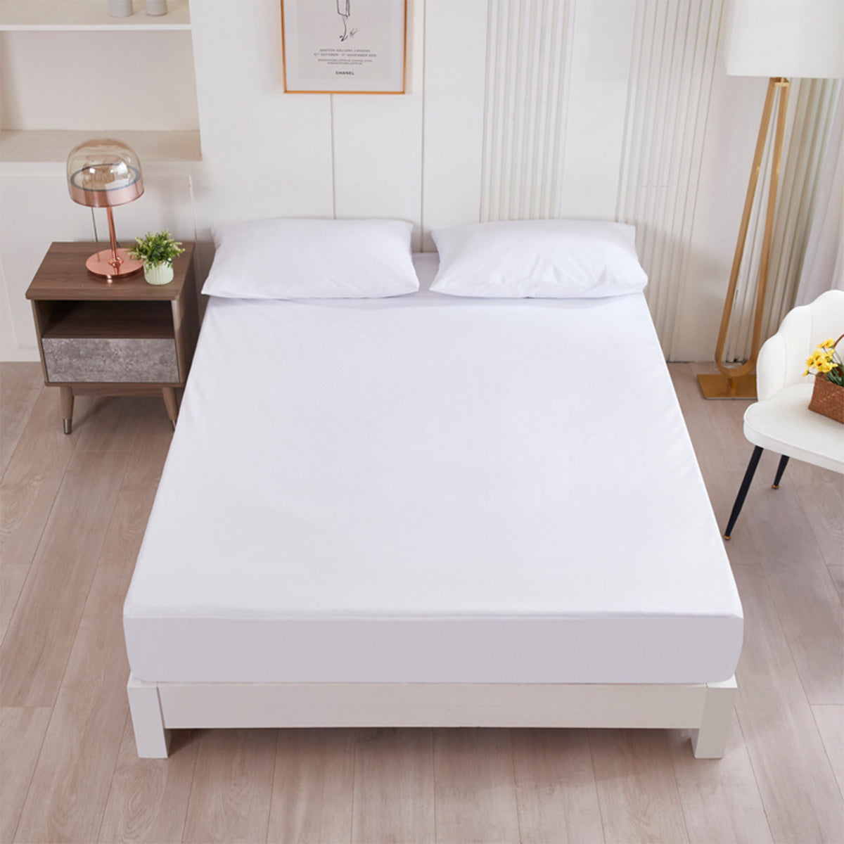 Waterproof Mattress Protector Fitted Sheet Bed Cover for Single King Single Double Queen - 137x190cm 4