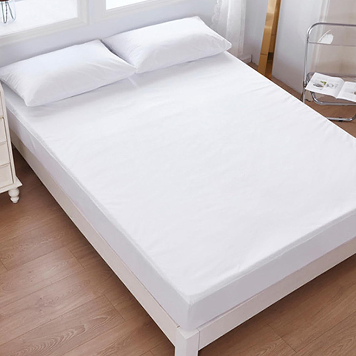 Waterproof Mattress Protector Fitted Sheet Bed Cover for Single King Single Double Queen - 137x190cm 5
