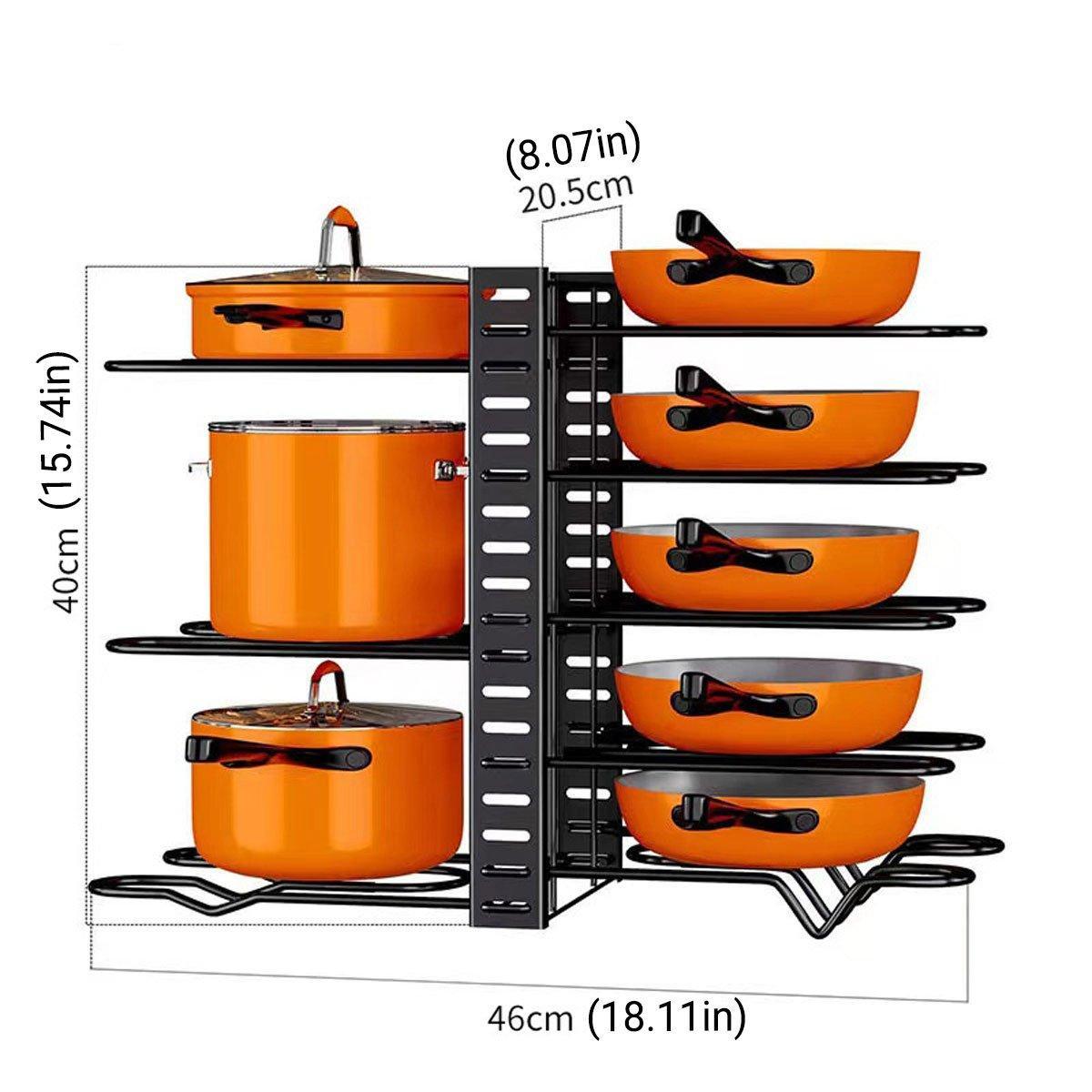 Adjustable Multi Layer Pot Lid Rack Vertical Storage Organizer Countertop Holder 3