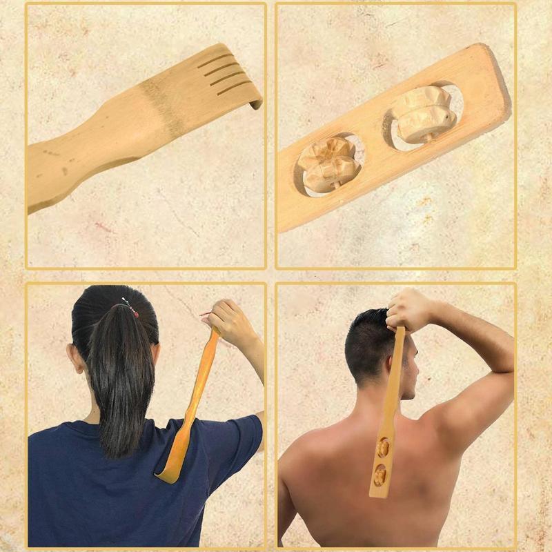Long Handle Bamboo Back Scratcher Stick for Itch Relief and Easy Reach 46cm 2PCS 3