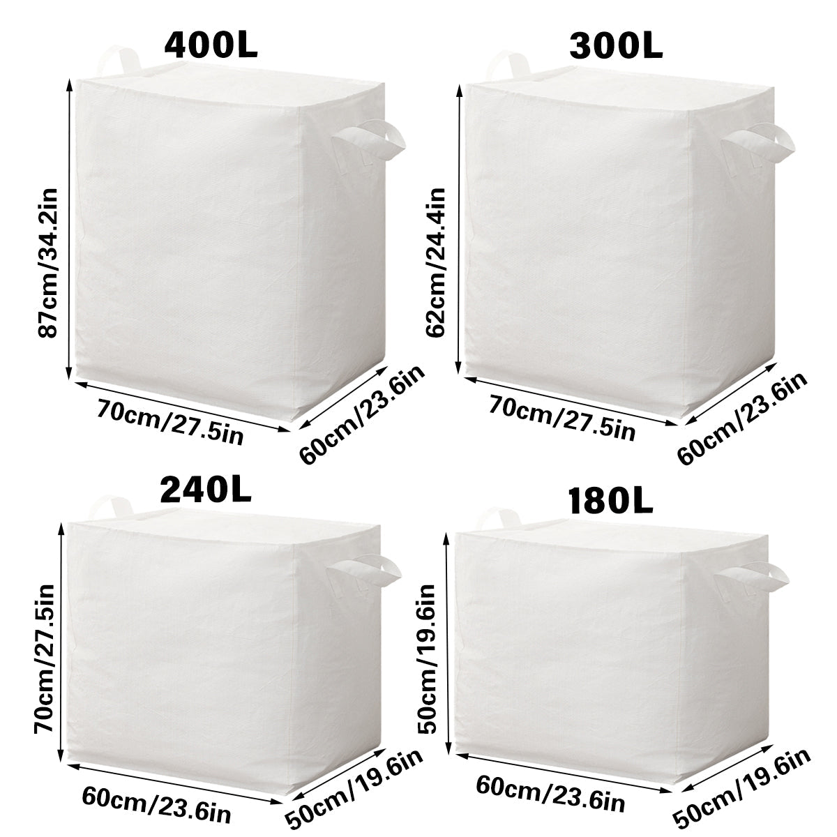 Large Capacity Moving Bag Packing Quilt Storage Luggage Clothing Organizer Tote - 400L 3