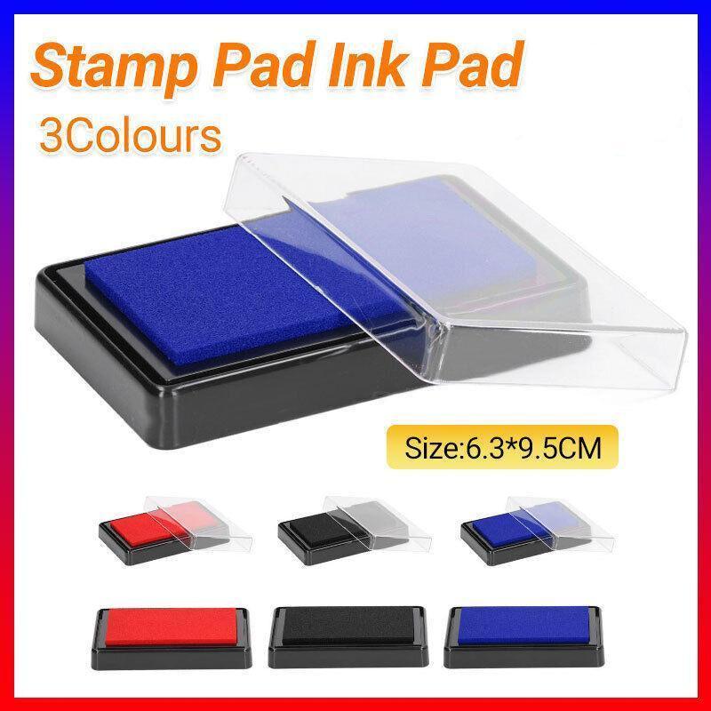 Stamp Ink Pad Rectangular 63x95mm for Rubber Stamps Office Fingerprint Stamping - Black