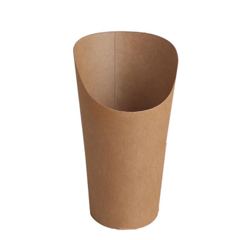 French Fries Holder Kraft Paper Cups Holder Disposable Paper Cups - 22OZ 10