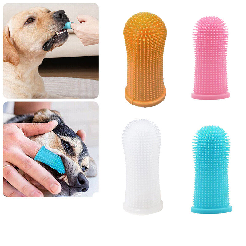 Premium Oral Care Dog Cat Toothbrush Finger Toothbrush Finger Silicone - White 4