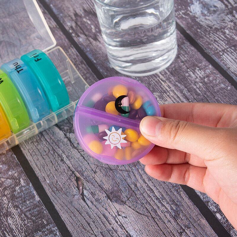 7 Day Weekly Case Dispenser Medicine Tablet Organizer Storage Container Pill Box - Colourful 5