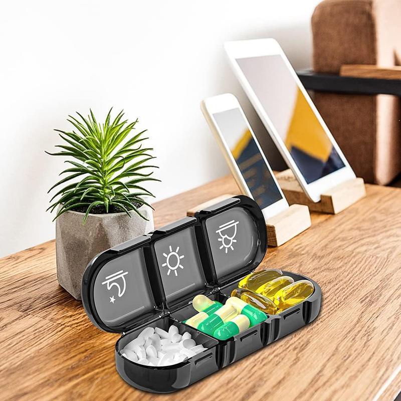 7 Day Medicine Organizer Pill Box Tablet Daily Case Weekly Dispenser Container - Black 3