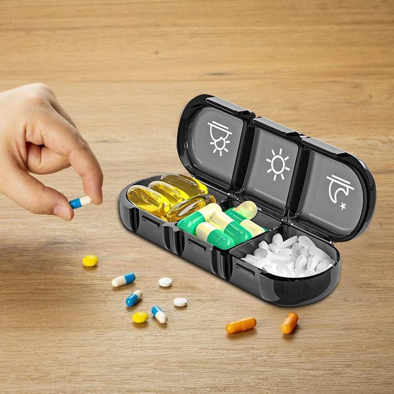 7 Day Medicine Organizer Pill Box Tablet Daily Case Weekly Dispenser Container - Black 4