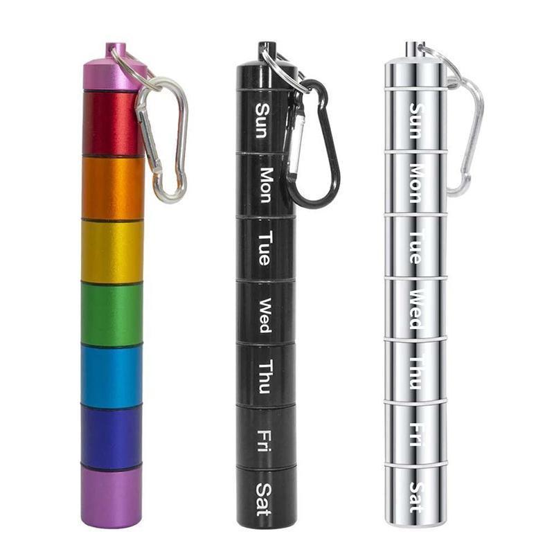 7Day Pill Box Medicine Storage Weekly Tablet Container Case Organizer Dispenser - Multicolor