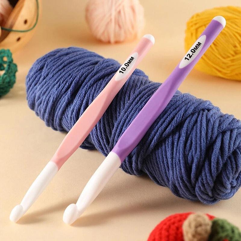 4pcs Weave Yarn Craft Tools Ergonomic Handle Non-Slip Knitting Needles Crochet Hooks 3