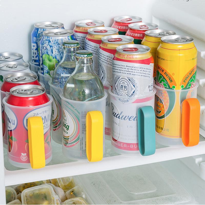 Beer Soda Can Storage Holder Kitchen Fridge Space Saver Rack Organizer 1-3PCS - Orange 5