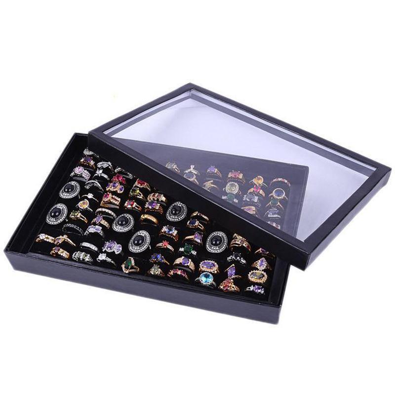 100 Slot Jewelry Ring Earring Storage Box Display Organizer Case Tray Holder - 1PC 3
