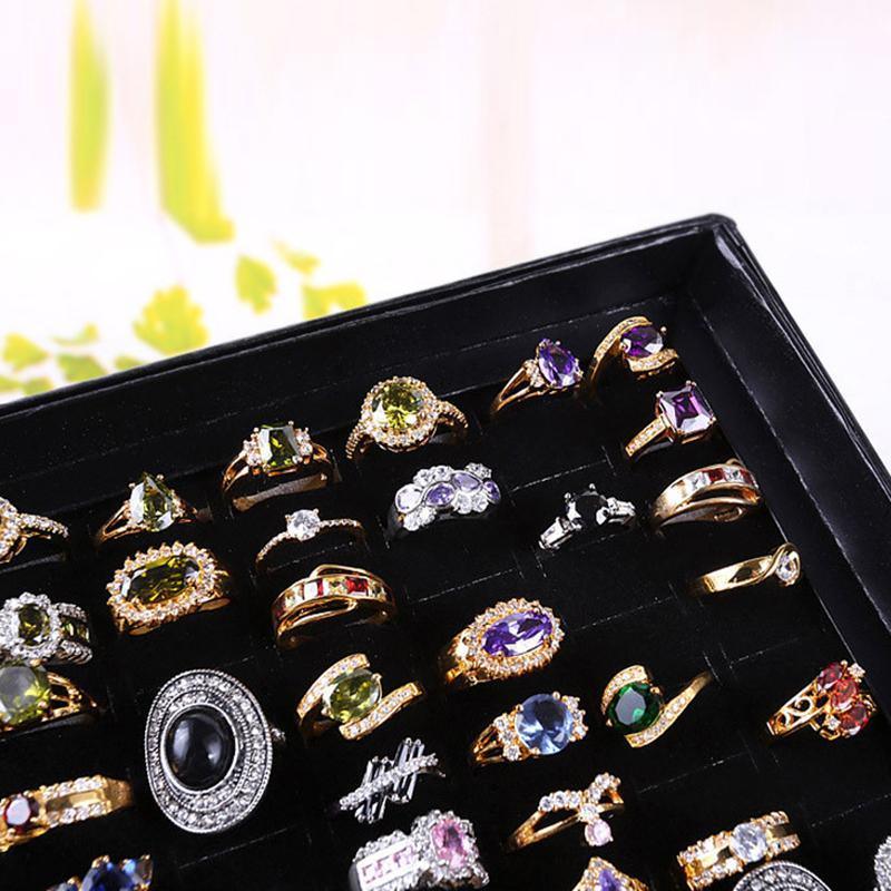 100 Slot Jewelry Ring Earring Storage Box Display Organizer Case Tray Holder - 1PC 5