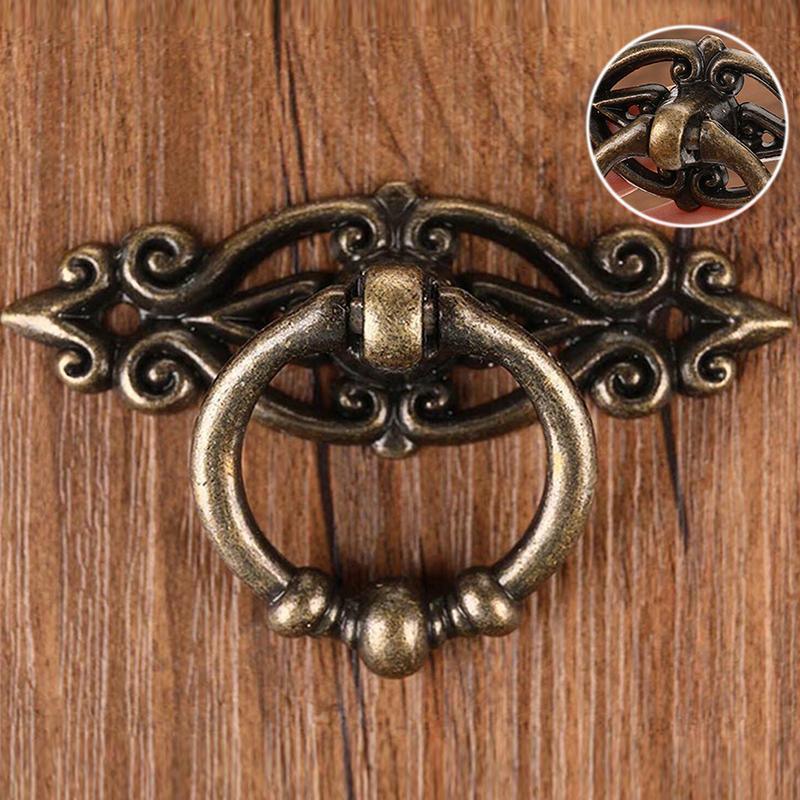 5PCS Vintage Handles Cabinet Drawer Cupboard Door Iron Knob Gold Pull - Black 3