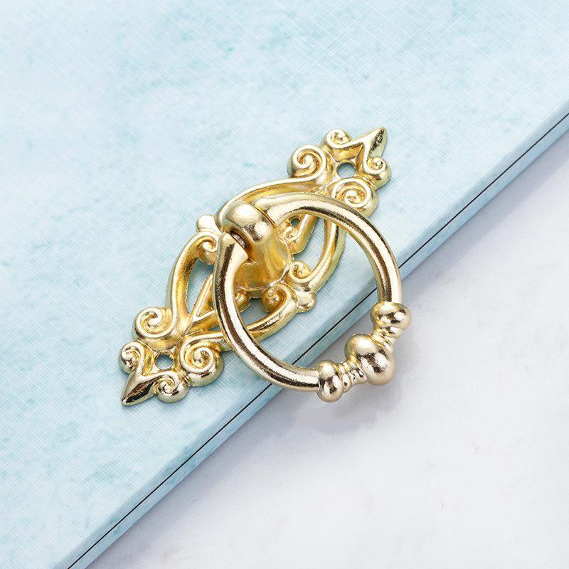 5PCS Vintage Handles Cabinet Drawer Cupboard Door Iron Knob Gold Pull - Black 4