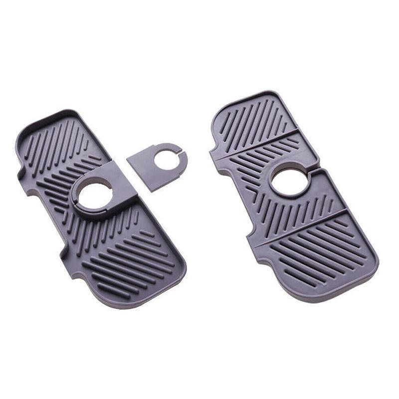 Kitchen Faucet Storage Rack Holder Soap Sponges Caddy Organizer Sink Basket Rack - Grey 5