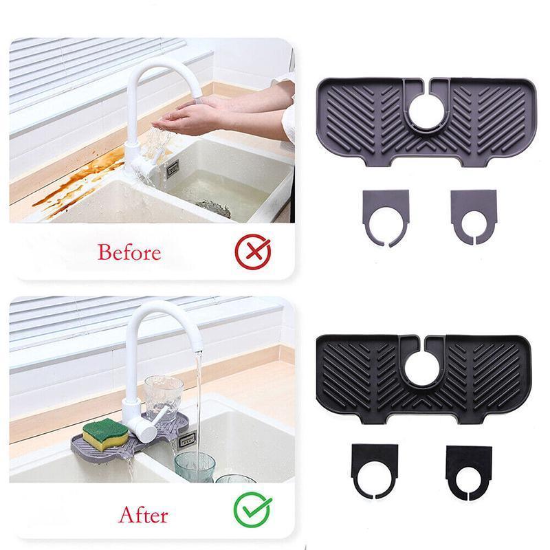 Kitchen Faucet Storage Rack Holder Soap Sponges Caddy Organizer Sink Basket Rack - Black 4