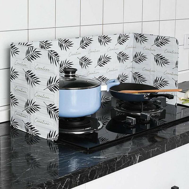 Kitchen Oil Splash Guard Wall Foil Protector Stove Cover Removable Baffle Screen - Yellow Cat 3