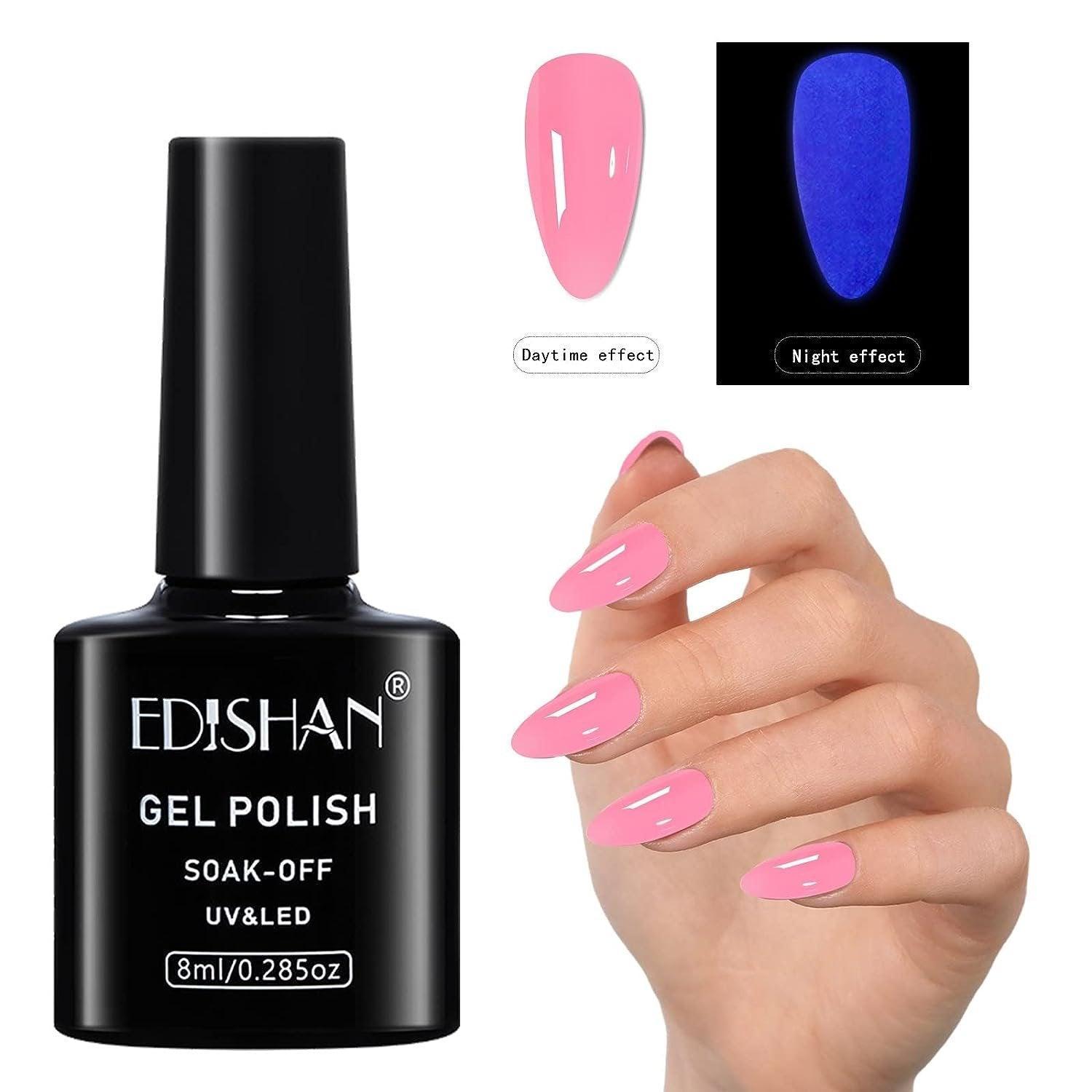 8ml Fluorescent Glow-In-Dark Gel Soak Off UV LED Nail Art Varnish DIY Luminous - 03#Fluorescent Green 11