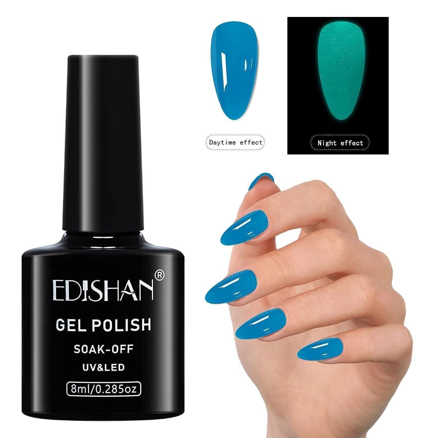 8ml Fluorescent Glow-In-Dark Gel Soak Off UV LED Nail Art Varnish DIY Luminous - 03#Fluorescent Green 12