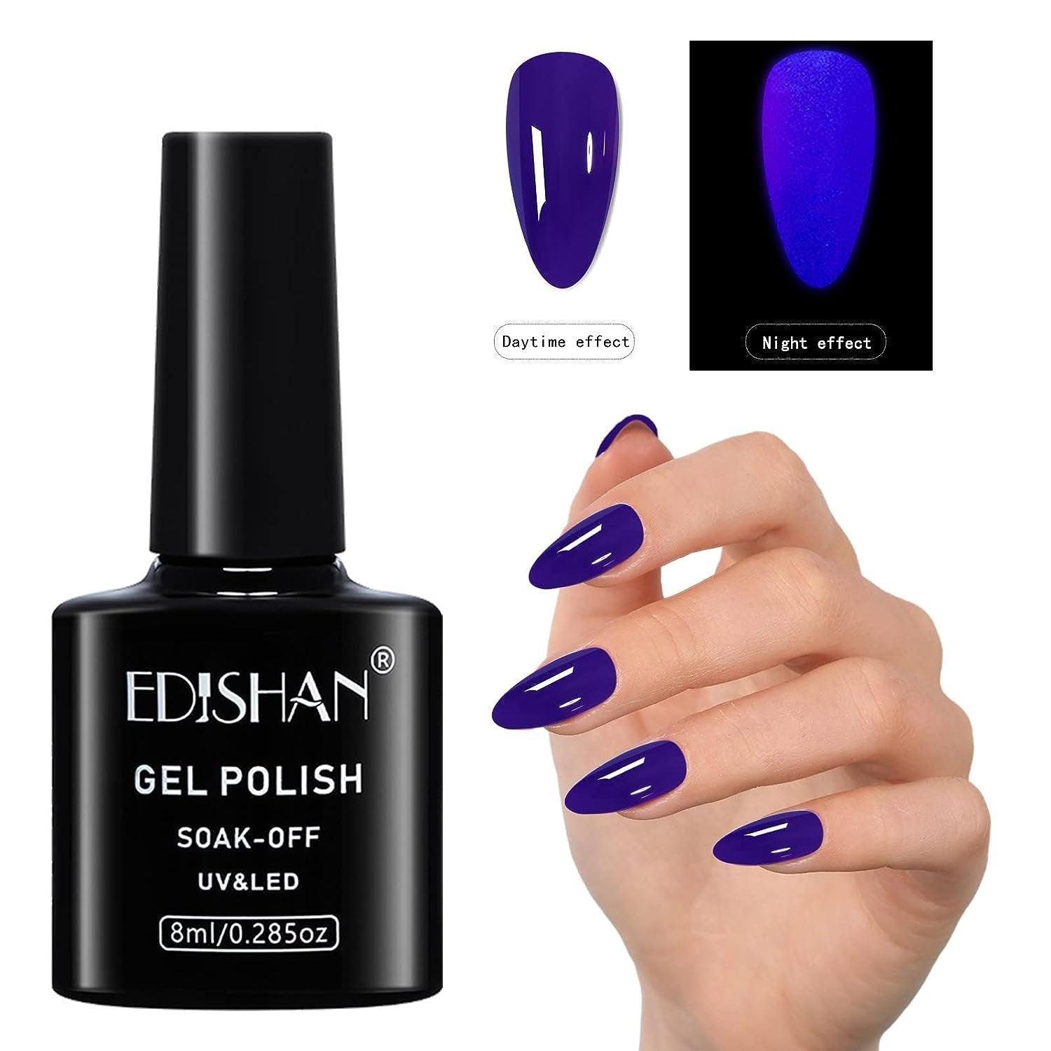 8ml Fluorescent Glow-In-Dark Gel Soak Off UV LED Nail Art Varnish DIY Luminous - 03#Fluorescent Green 13