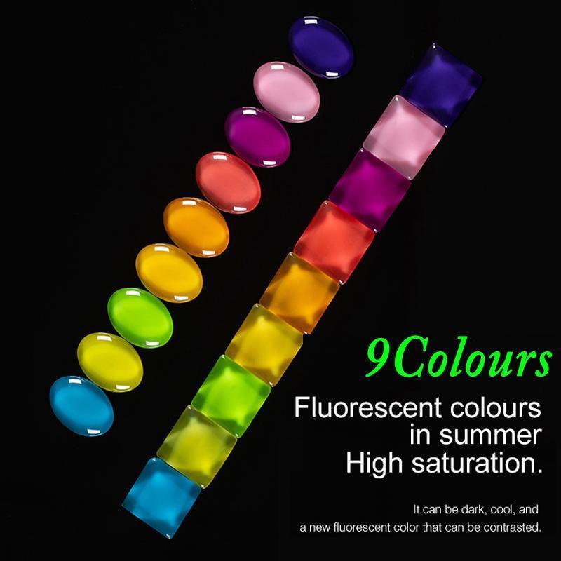 8ml Fluorescent Glow-In-Dark Gel Soak Off UV LED Nail Art Varnish DIY Luminous - 07#Fluorescent Blue 4
