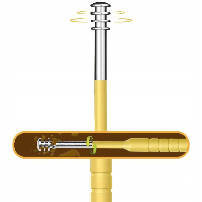 6Pcs Earpick Ear Wax Curette Ear Cleaner Remover Spoon Ear Cleaning Tool Kit - Black+Sliver 4