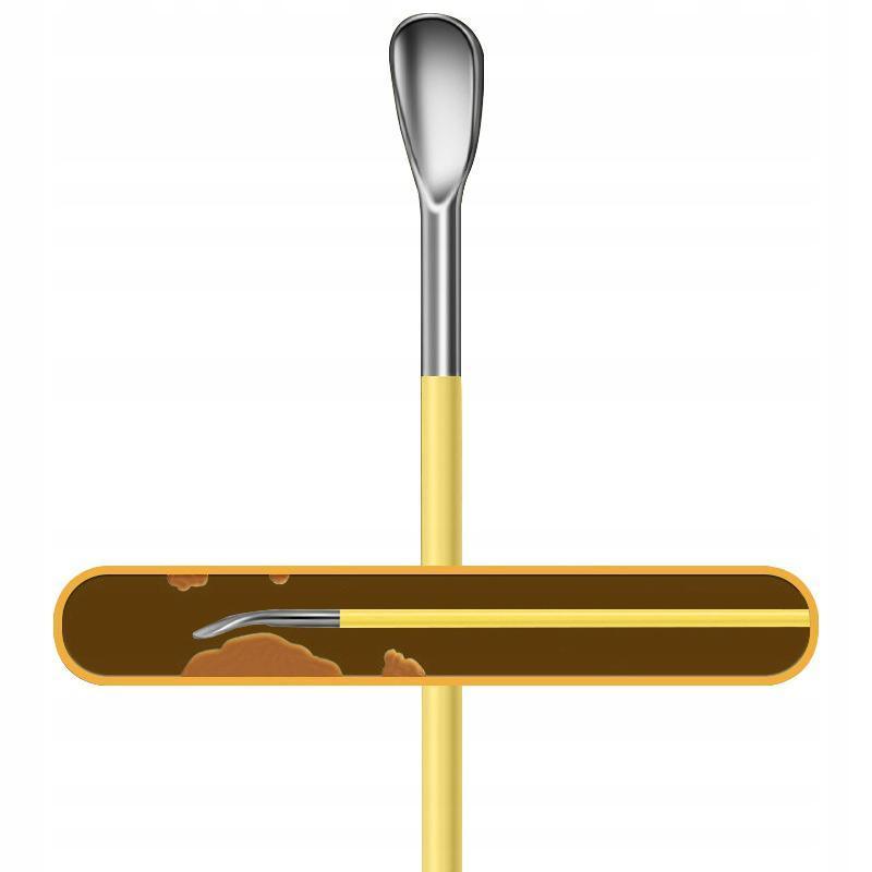 6Pcs Earpick Ear Wax Curette Ear Cleaner Remover Spoon Ear Cleaning Tool Kit - Green 5