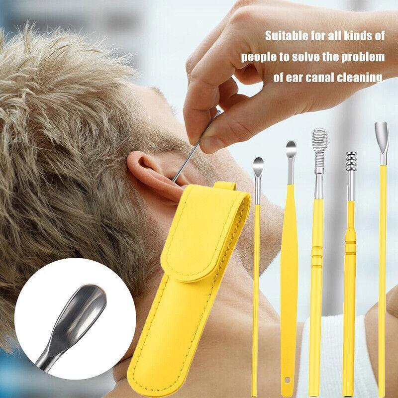 6Pcs Earpick Ear Wax Curette Ear Cleaner Remover Spoon Ear Cleaning Tool Kit - Purple 3