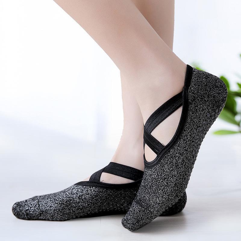 Yoga Socks Non Slip Pilates Ballet Grip Socks for Women Gym Fitness - Purple 5