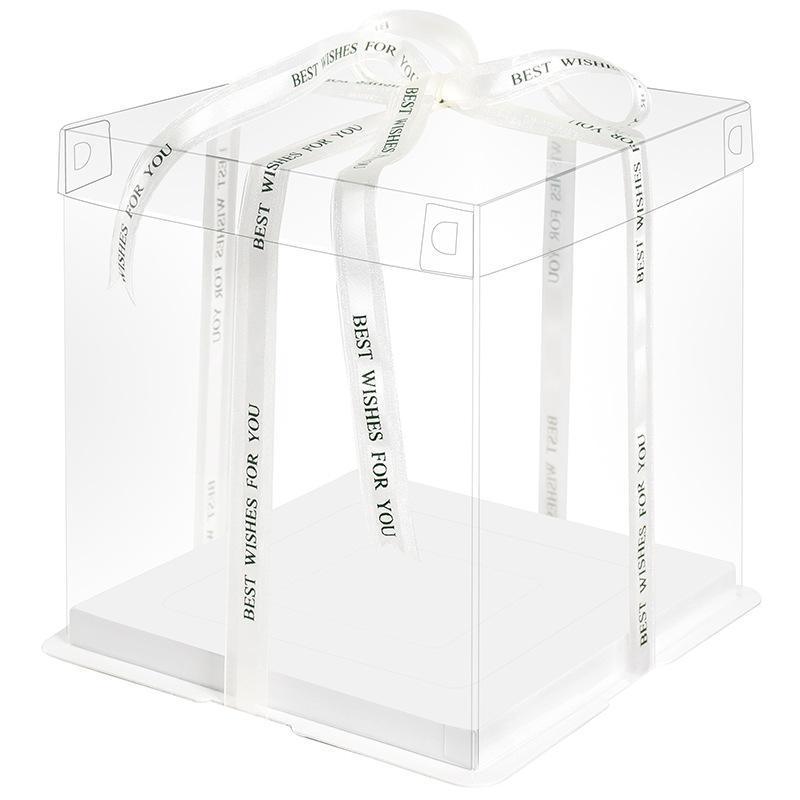 20 PCS Clear Treat Box Box Portable Cake Display Transparent Birthday Cake - 8 INCH(without ribbon)-Single 13