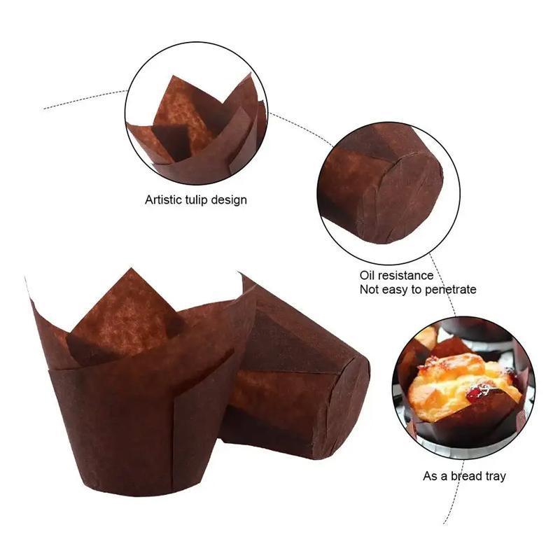 1000PCS Grease-proof Cupcake Liners Muffin Cup Cup Cake Paper Cup Large - Cowhide 5