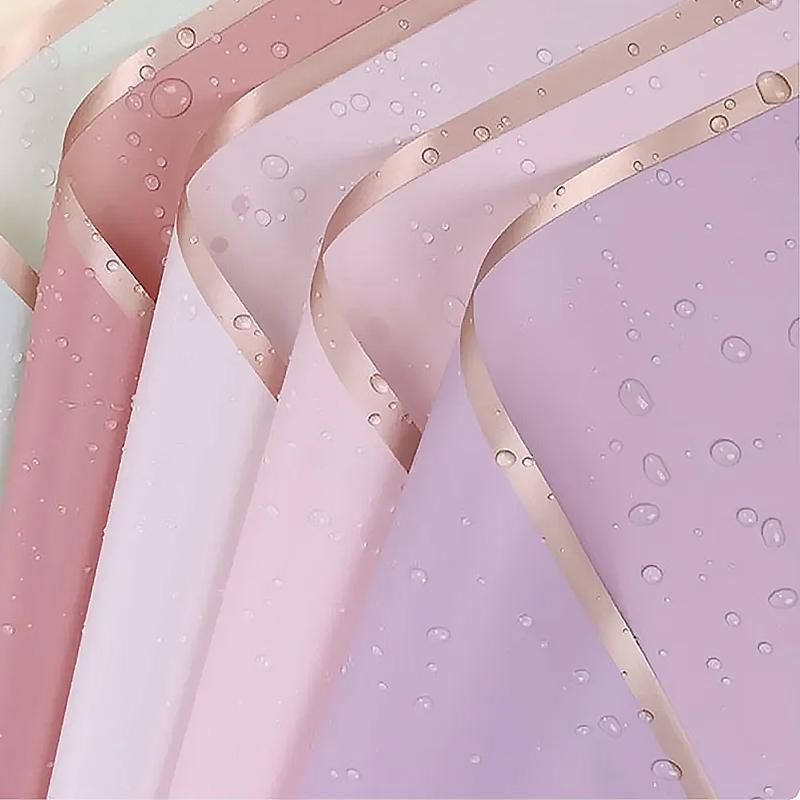 100PCS Waterproof Flower Gift Wrapping Paper Florist Bouquet Craft Packaging - Purple 4