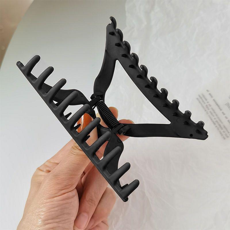 Women's Simple Hair Claws Clip Large Geometric Barrette Ponytail Clamp Hairpin - Black 3