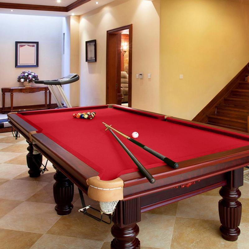 7Pcs Billiard Snooker Pool Table Cover Cloth W/ Felt Strip Heavy Duty 9FT - Red 3